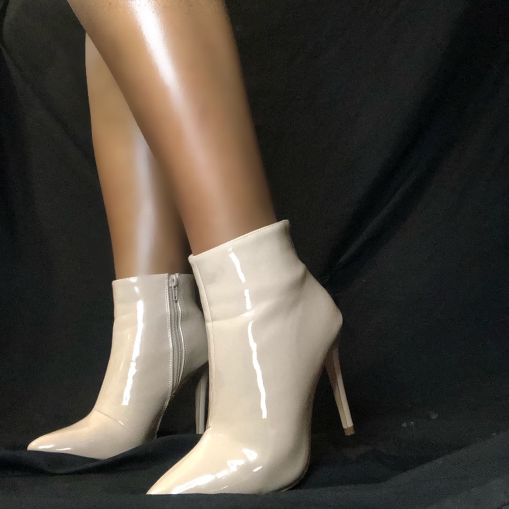 Nude Patent Leather booties